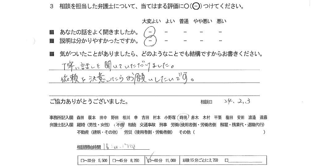お客様の声（ご相談者の声）評判・口コミ